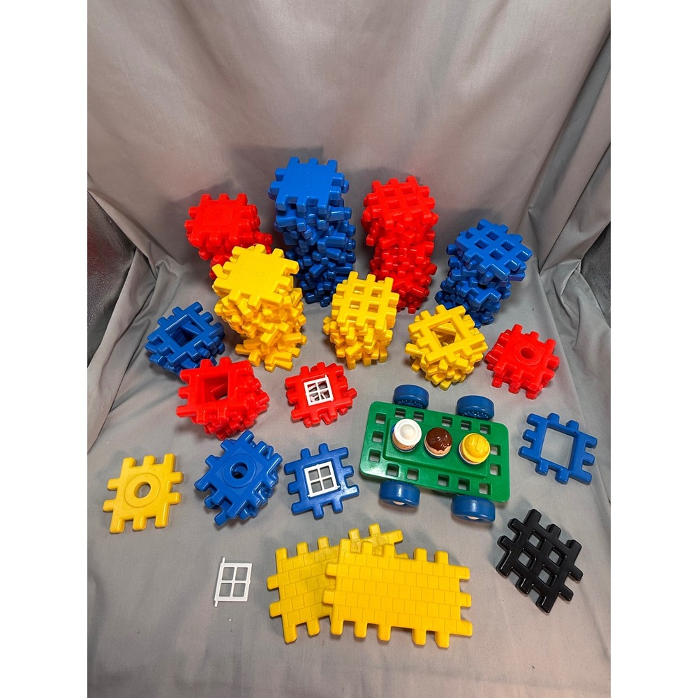 Little Tikes Wee Waffle Blocks Multi Color Vintage Building Set Toddle Tots Toy